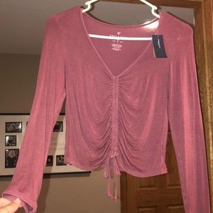American Eagle Long Sleeve Crop Top